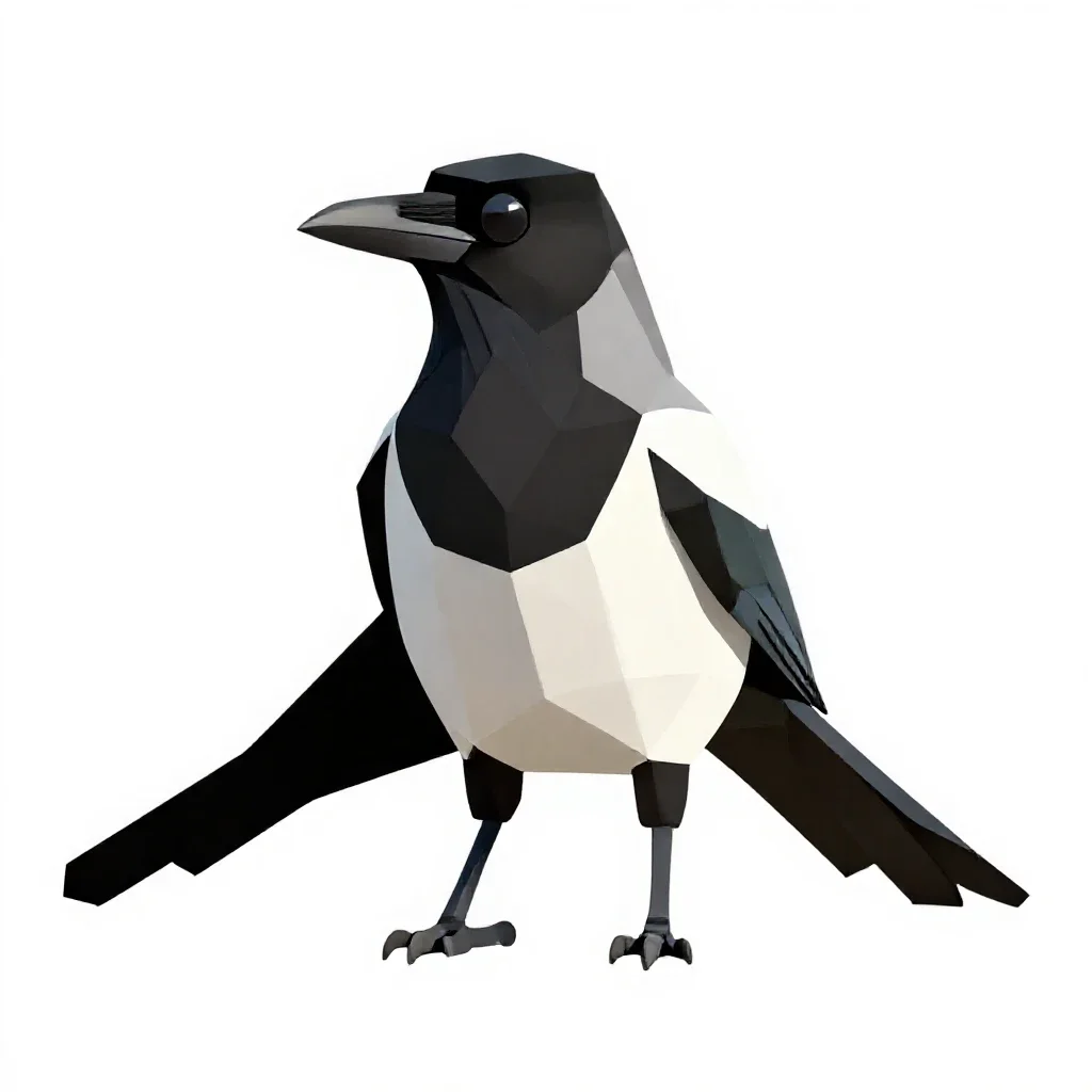 Magpie isolated on a white background