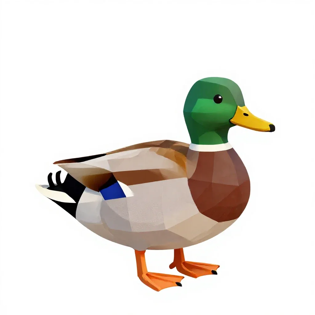 Mallard duck isolated on a white background