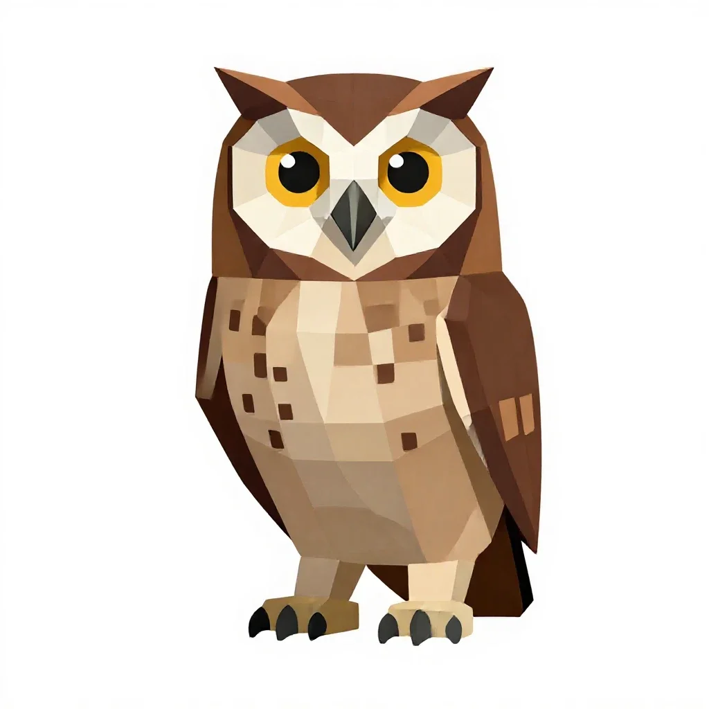 Morepork owl isolated on a white background