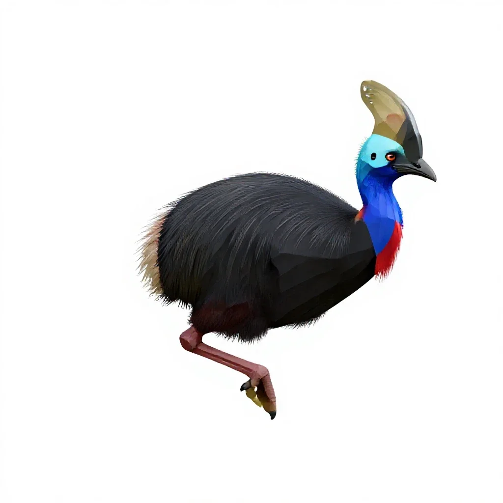 Pukeko mid-stride isolated on a white background