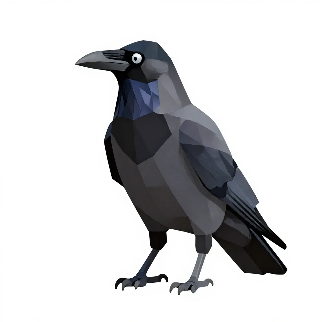 Raven isolated on a white background