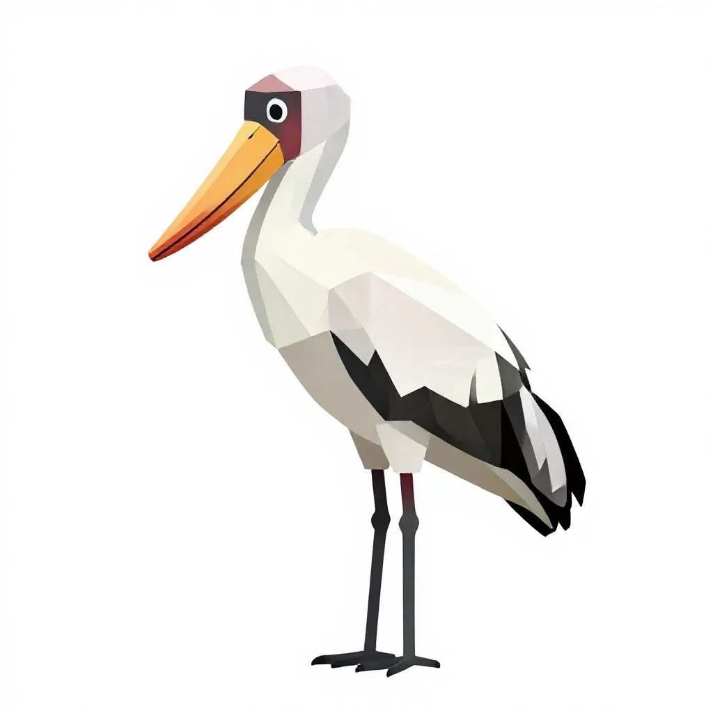 Shoebill stork isolated on a white background