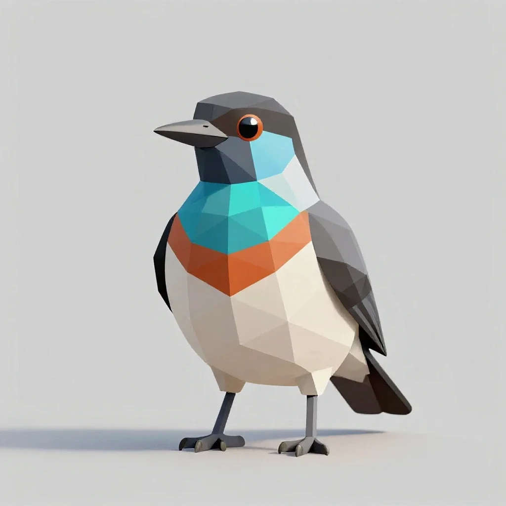 Tui with an iridescent throat isolated on a white background