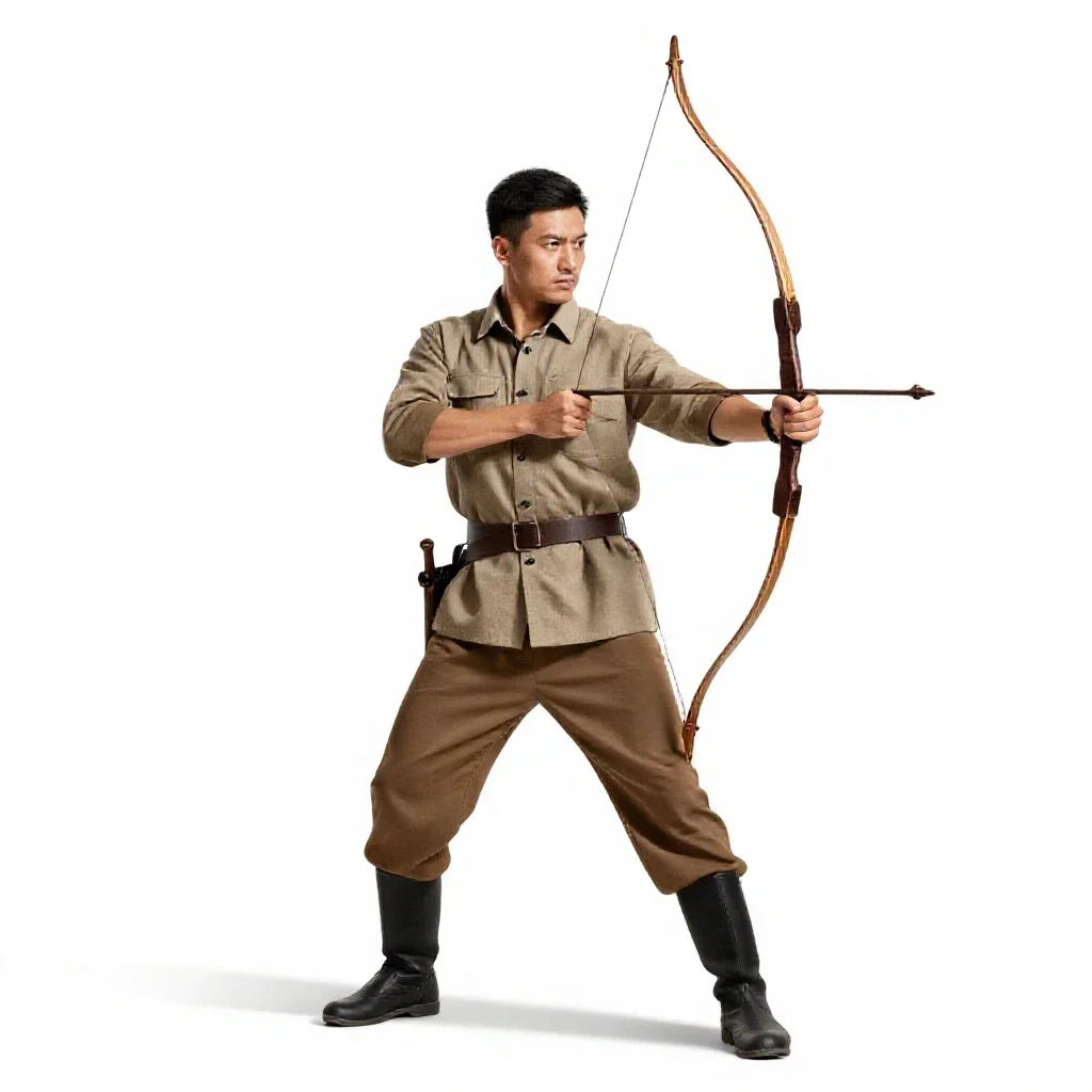 Mounted steppe archer isolated on a white background
