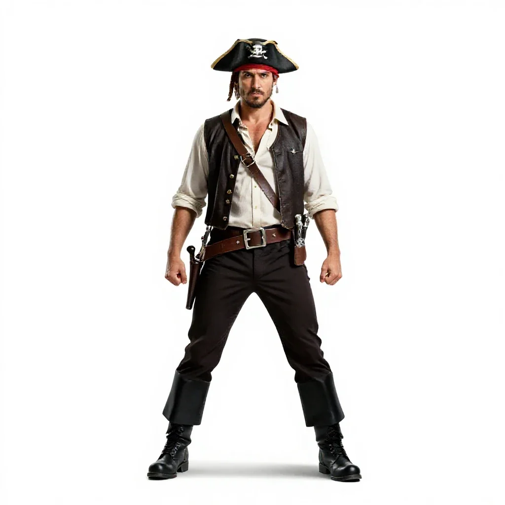 Sky pirate captain isolated on a white background