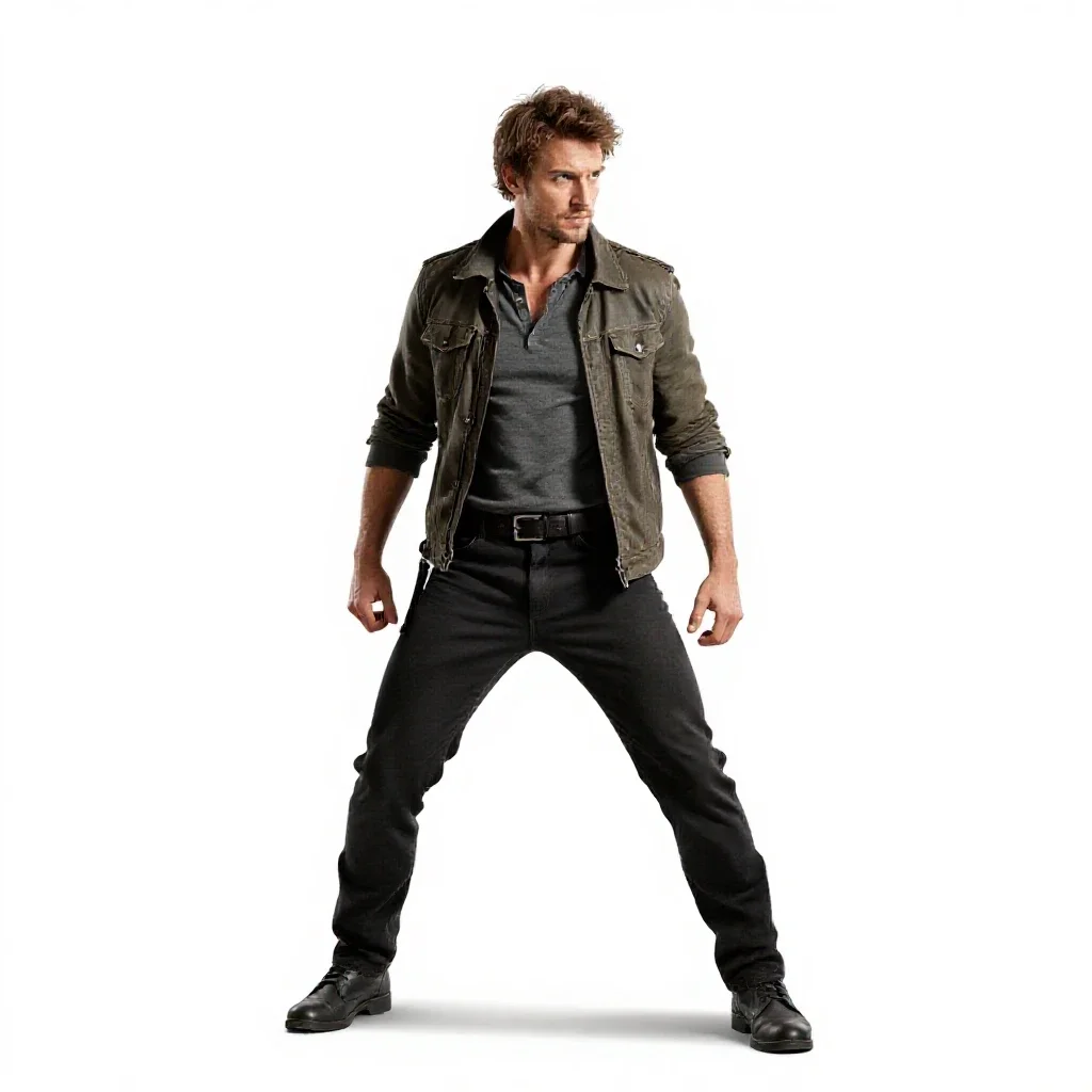 Swashbuckling duellist isolated on a white background
