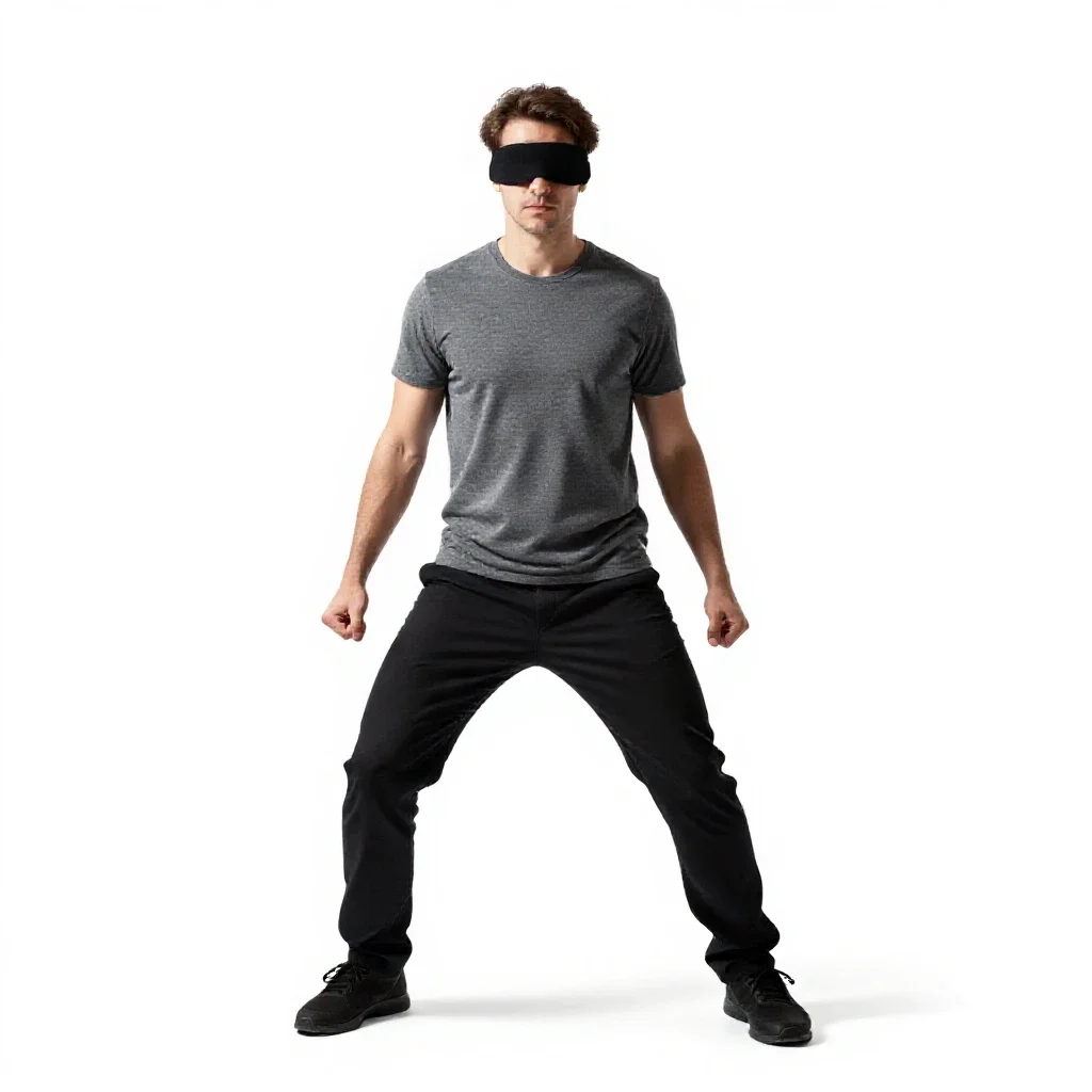 Oracle with blindfolded eyes isolated on a white background