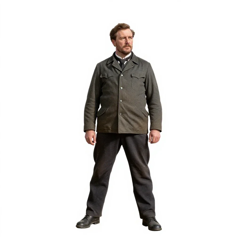 Lighthouse keeper of 1890 isolated on a white background