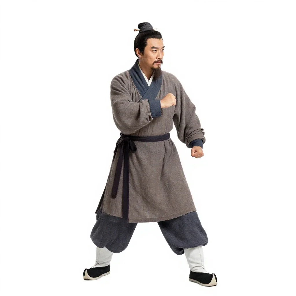 Ming dynasty scholar isolated on a white background
