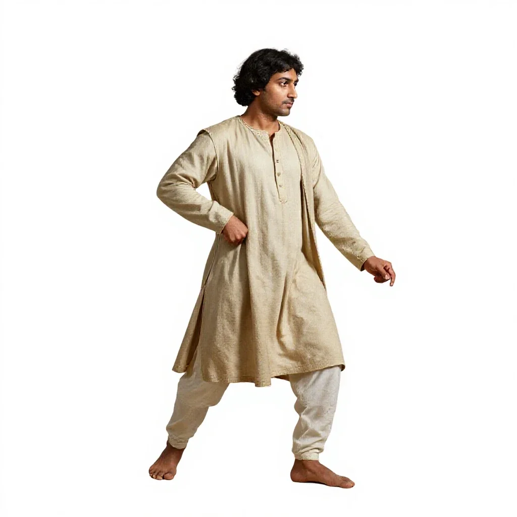 Mughal miniature painter isolated on a white background