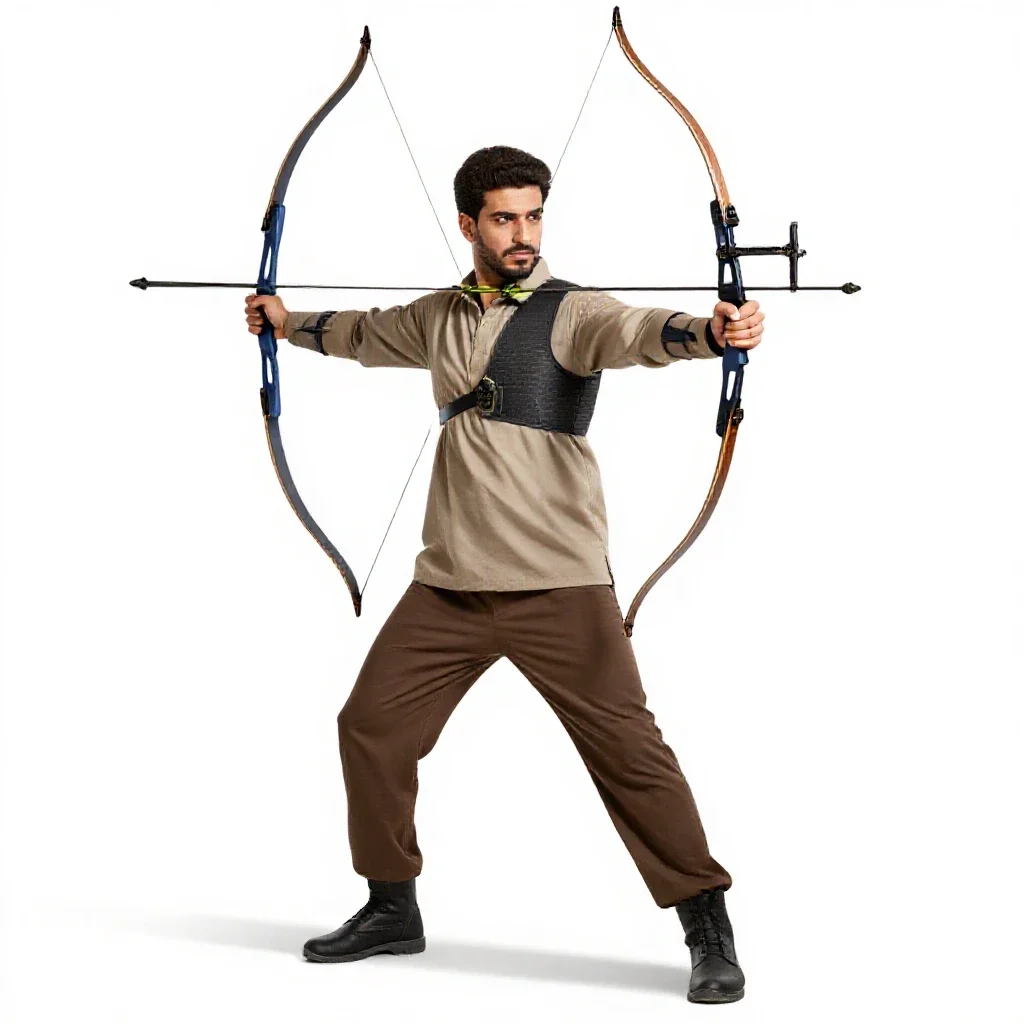 Persian archer isolated on a white background