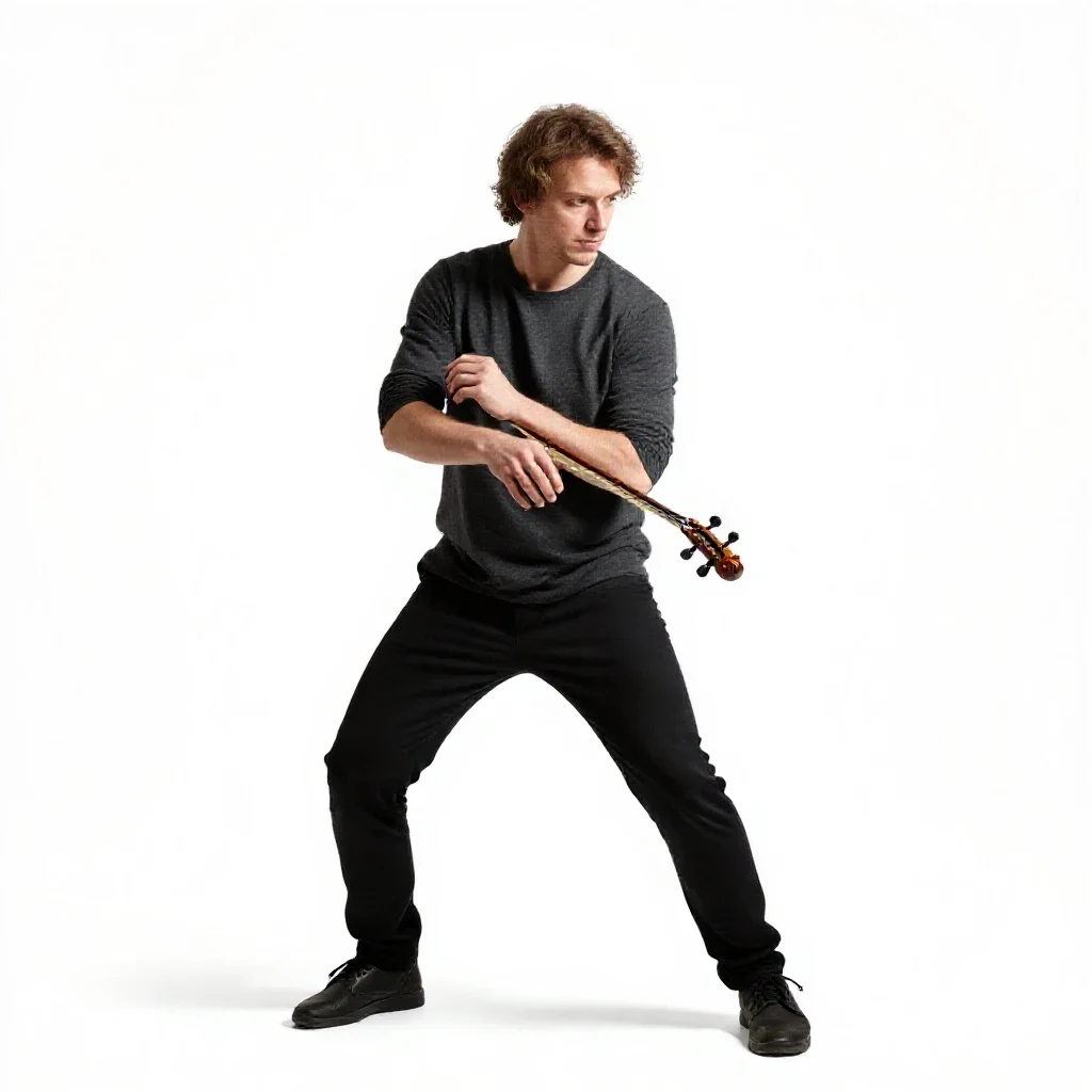 Tudor lutenist isolated on a white background