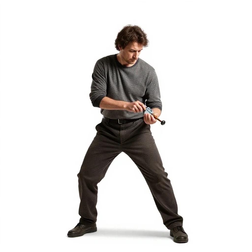Venetian glassblower isolated on a white background