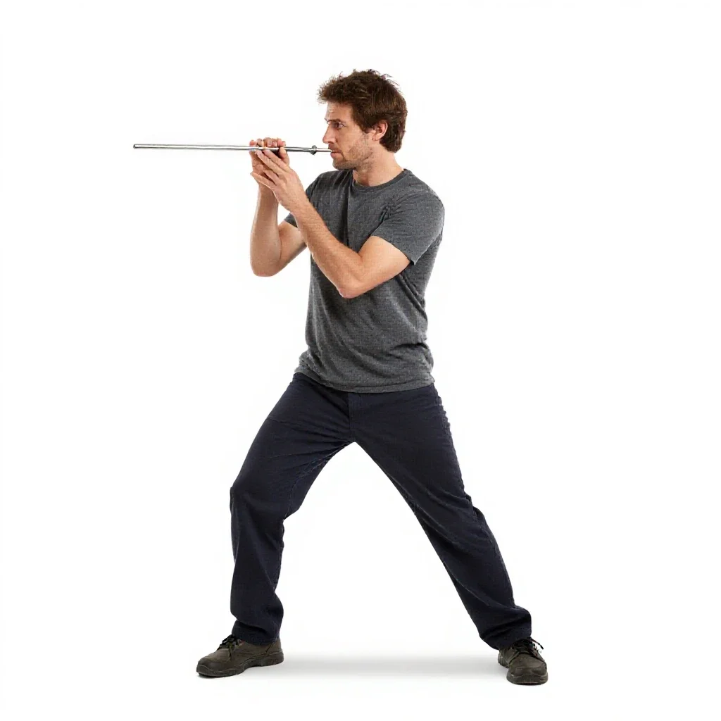 Glassblower with a blowpipe isolated on a white background