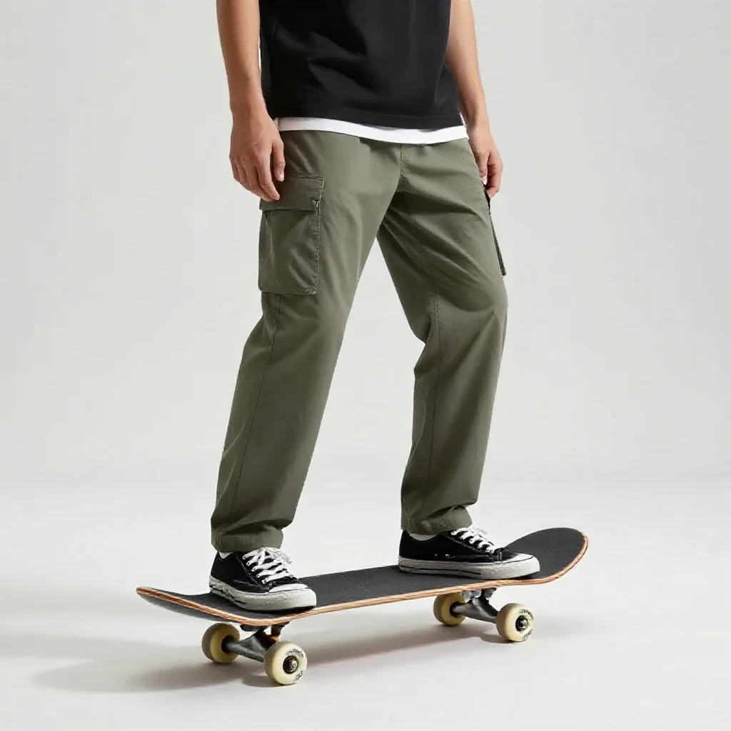 Skateboarder with a board underarm isolated on a white background