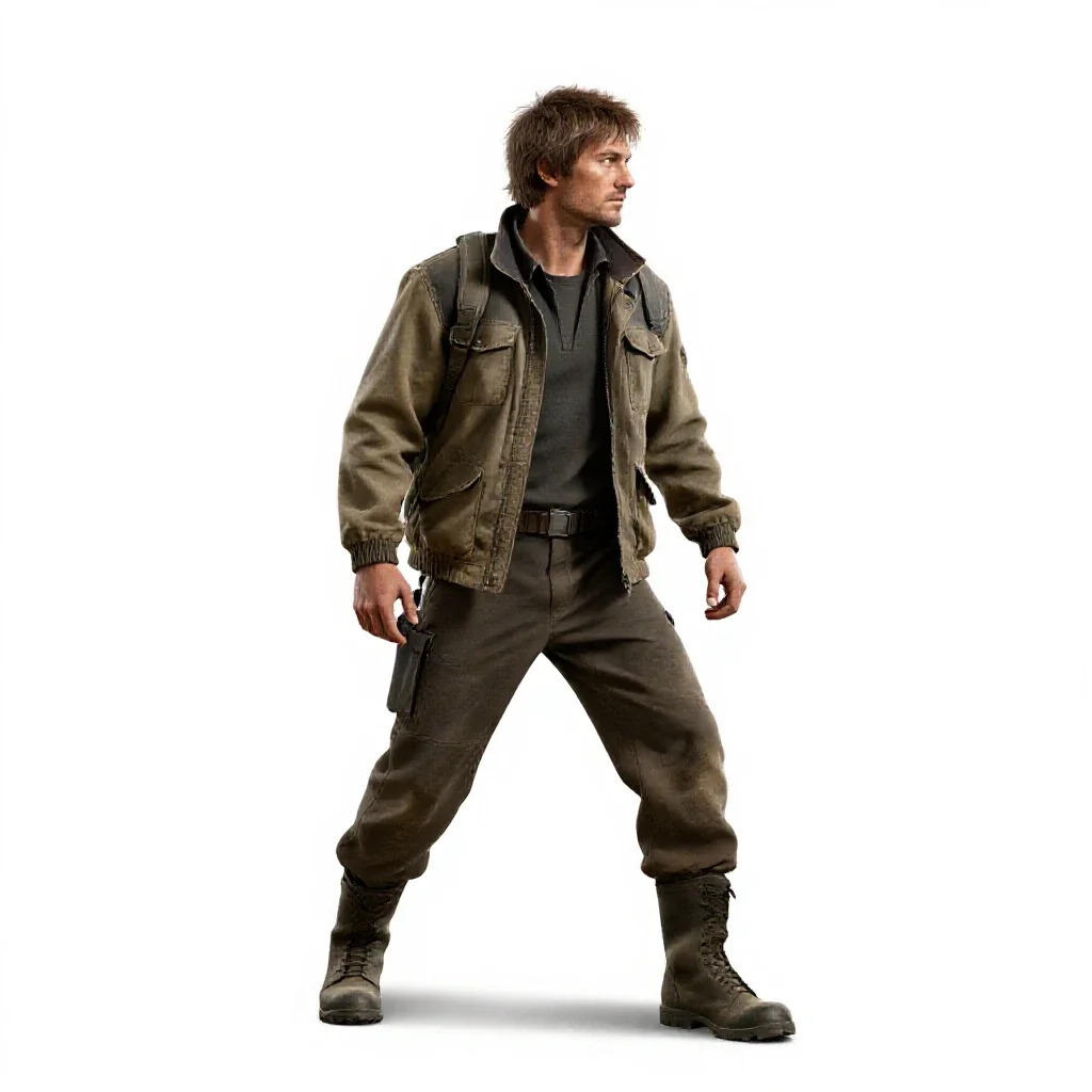 Dust-worn scavenger isolated on a white background