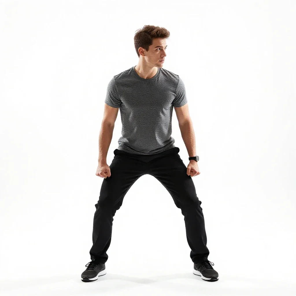 Gene-sculpted athlete isolated on a white background