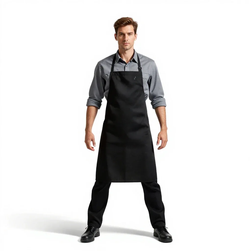 Starship cook in a galley apron isolated on a white background