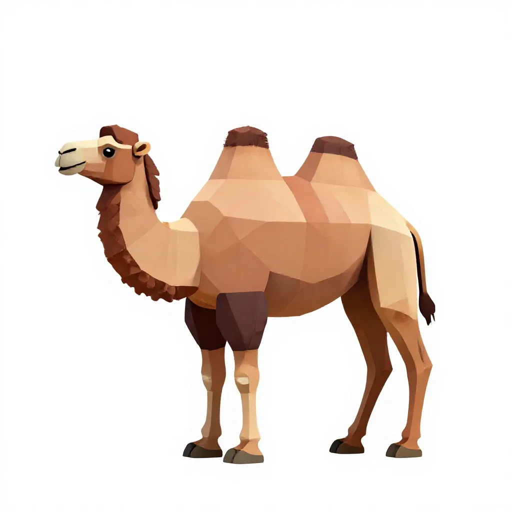 Bactrian camel isolated on a white background