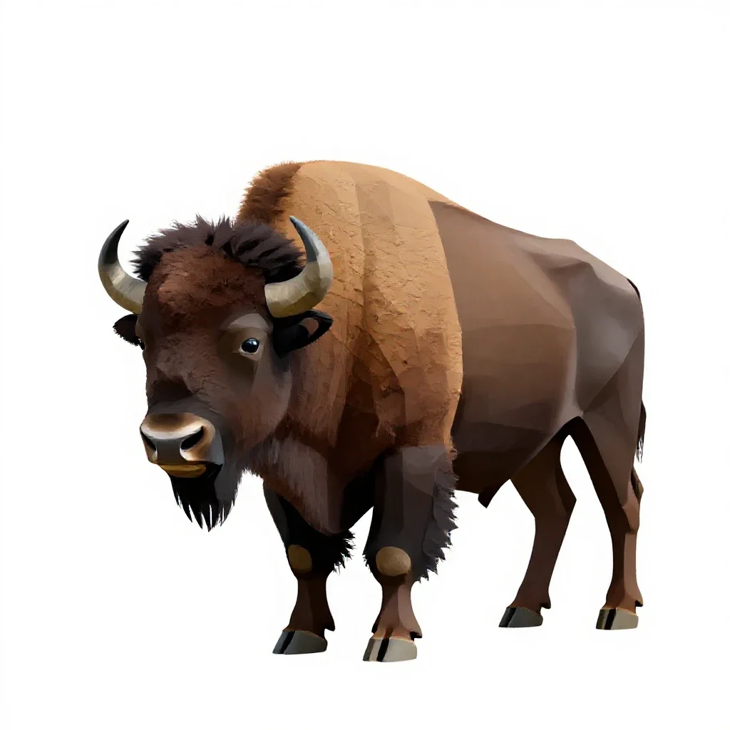 Bison isolated on a white background