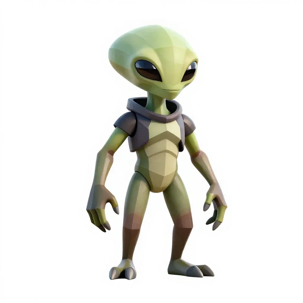 Chitinous alien scout isolated on a white background