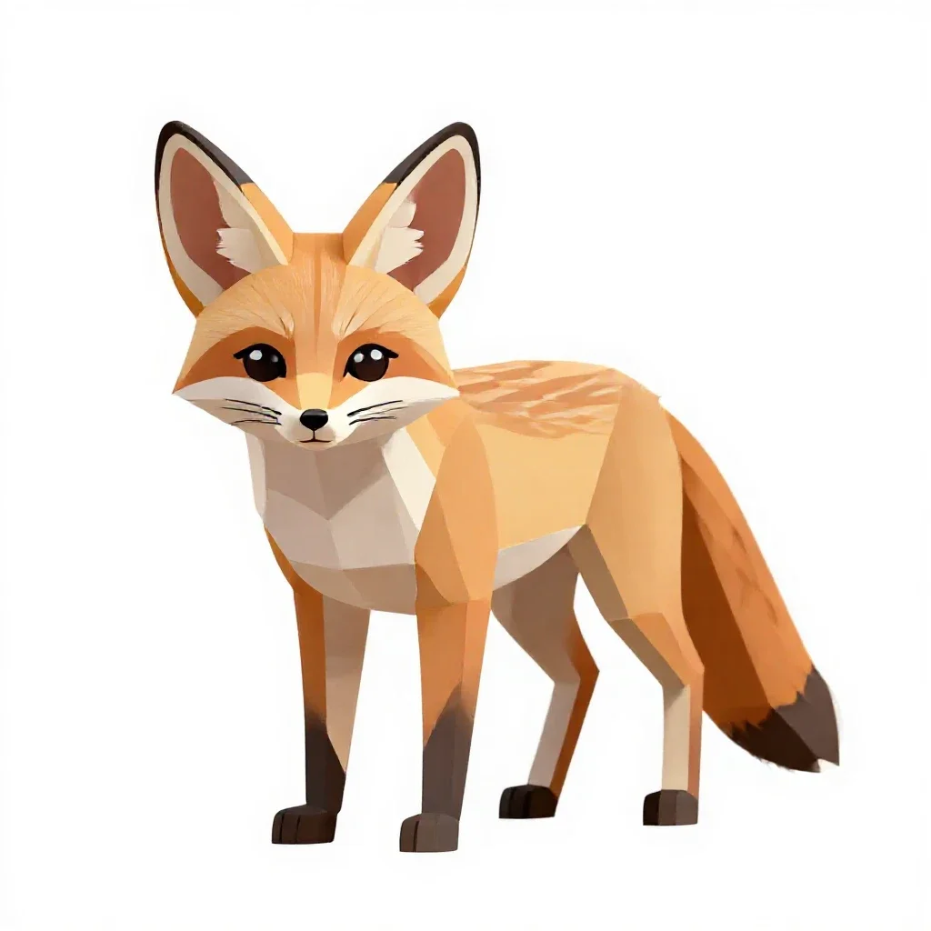 Fennec fox isolated on a white background
