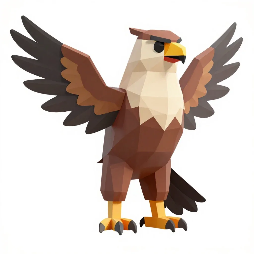Griffin perched isolated on a white background