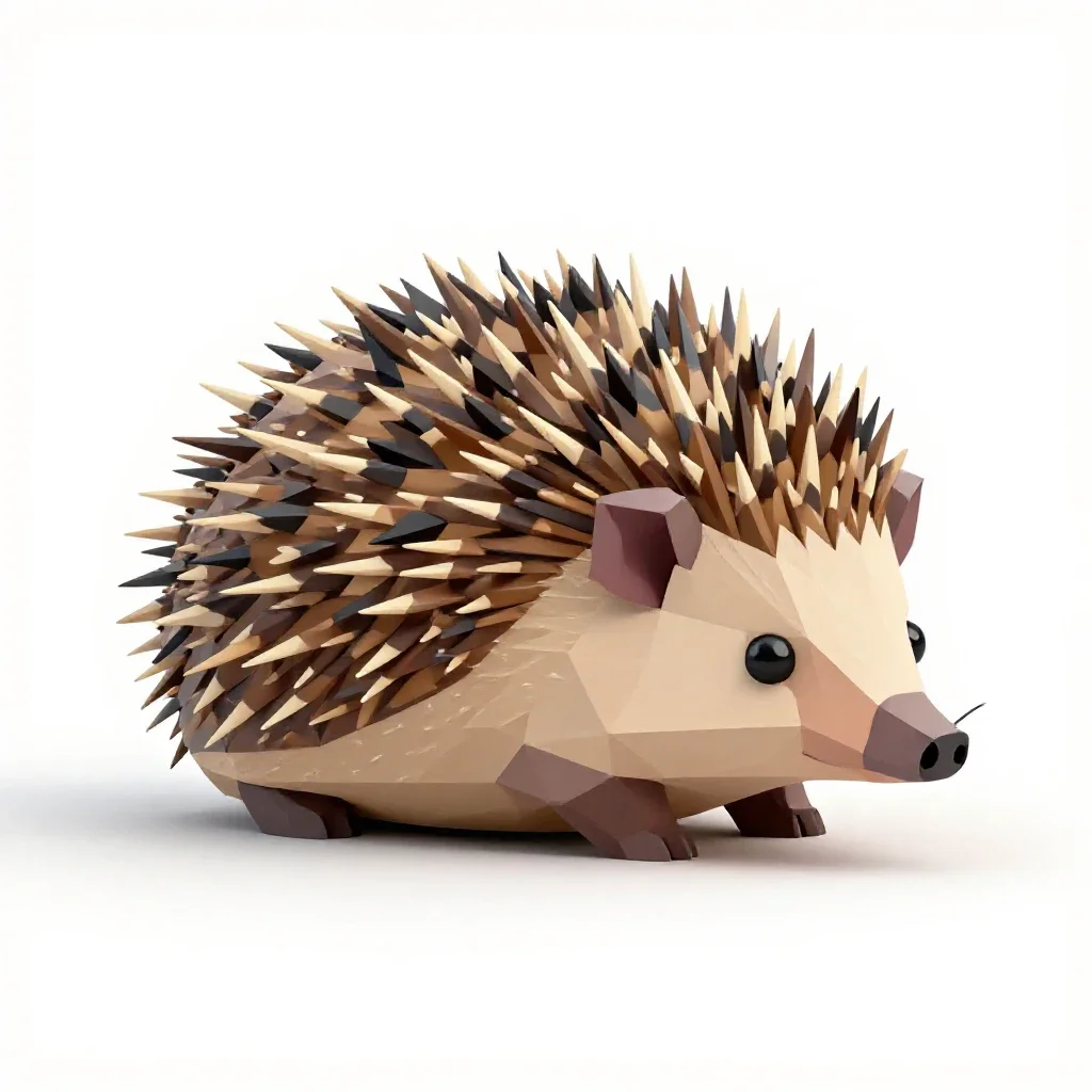 Hedgehog curled up isolated on a white background