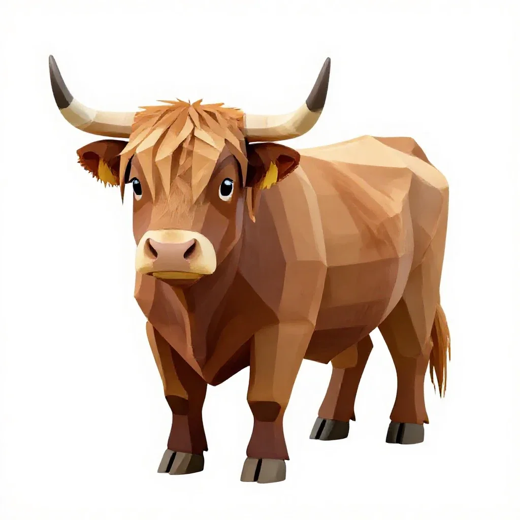 Highland cow isolated on a white background