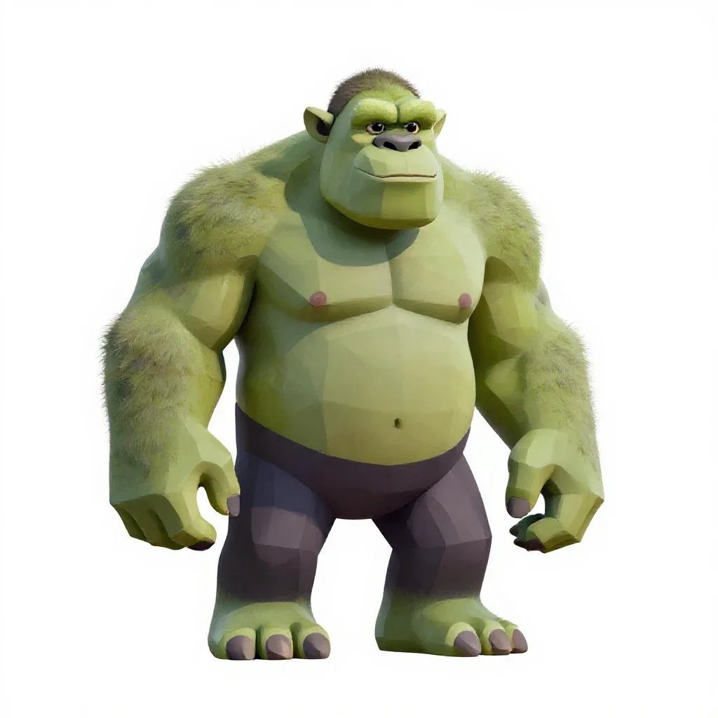 Hulking troll isolated on a white background