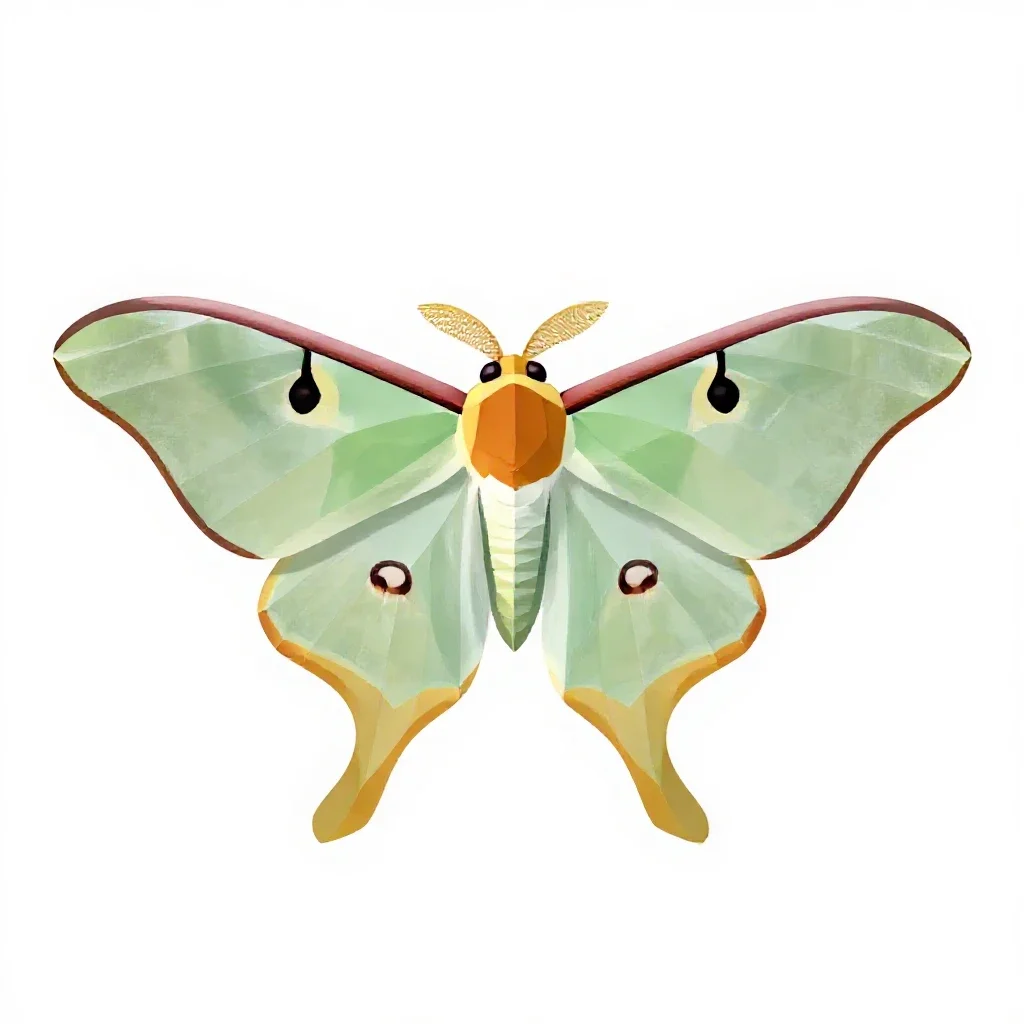 Luna moth isolated on a white background