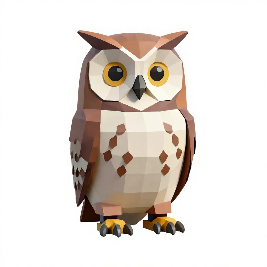 Mechanical owl automaton isolated on a white background