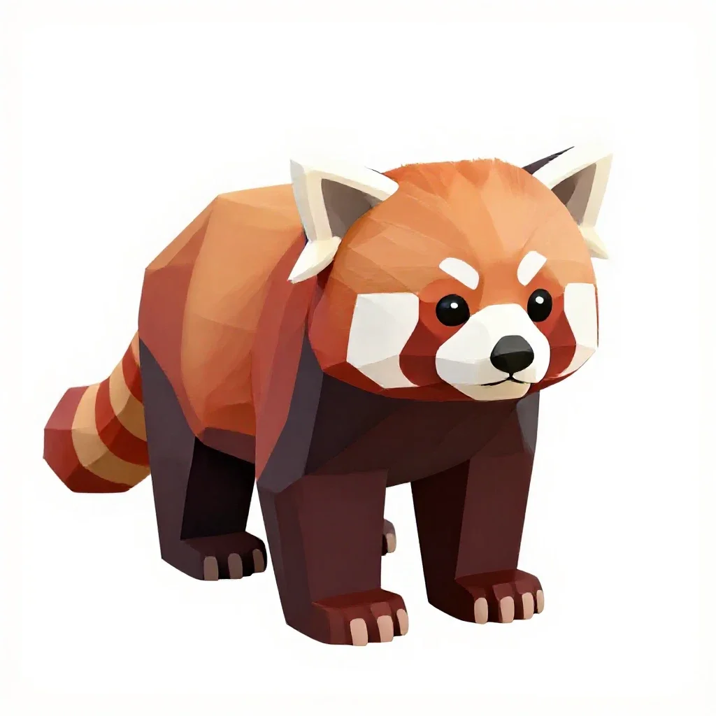 Red panda isolated on a white background