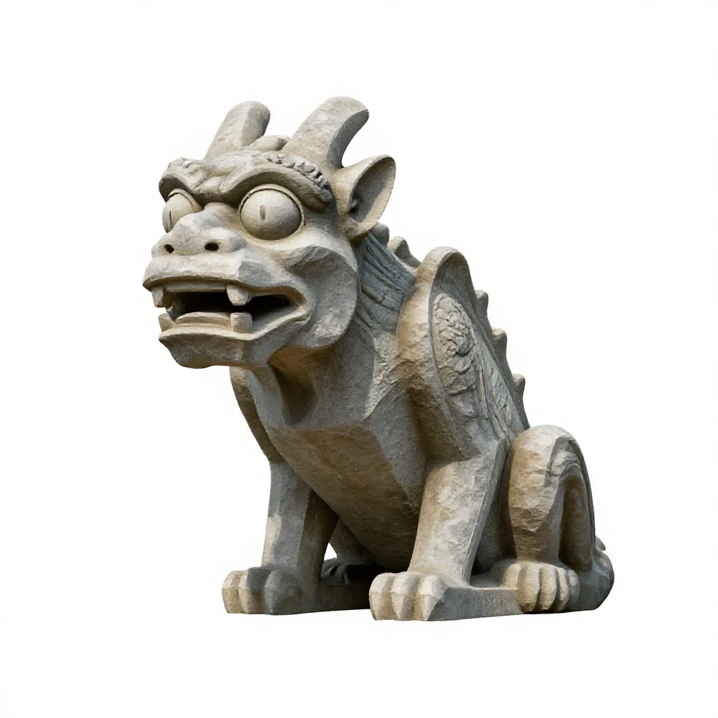 Stone gargoyle isolated on a white background