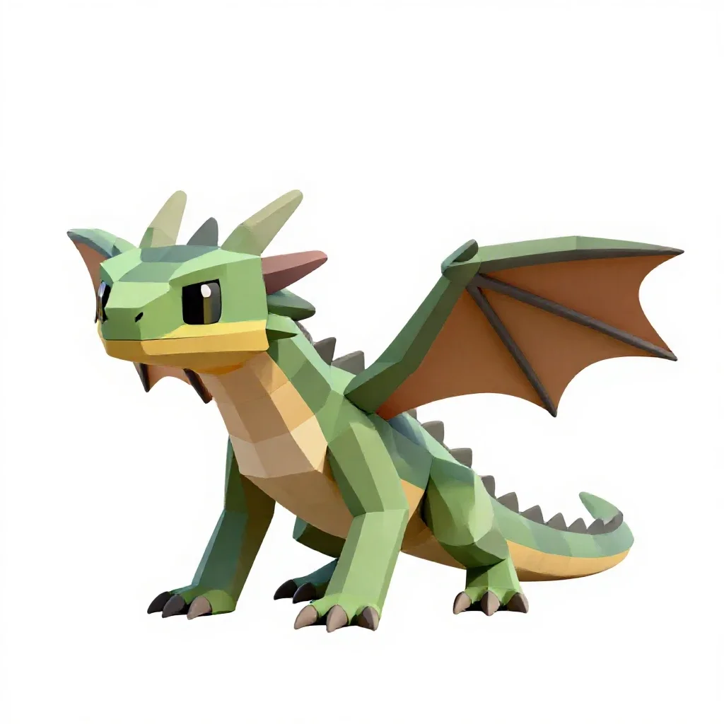 Young wyvern isolated on a white background