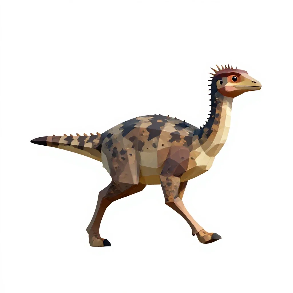 Gallimimus running isolated on a white background