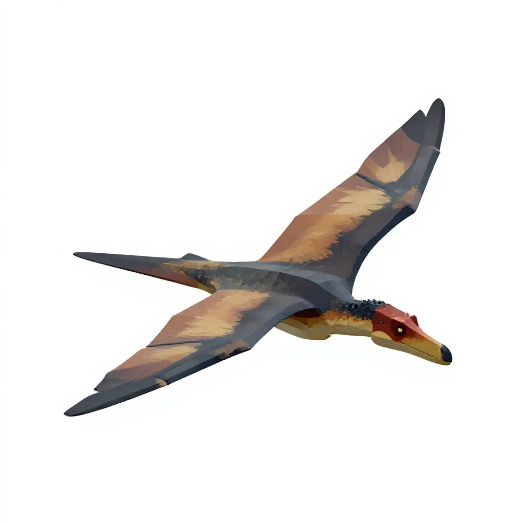 Pteranodon gliding isolated on a white background