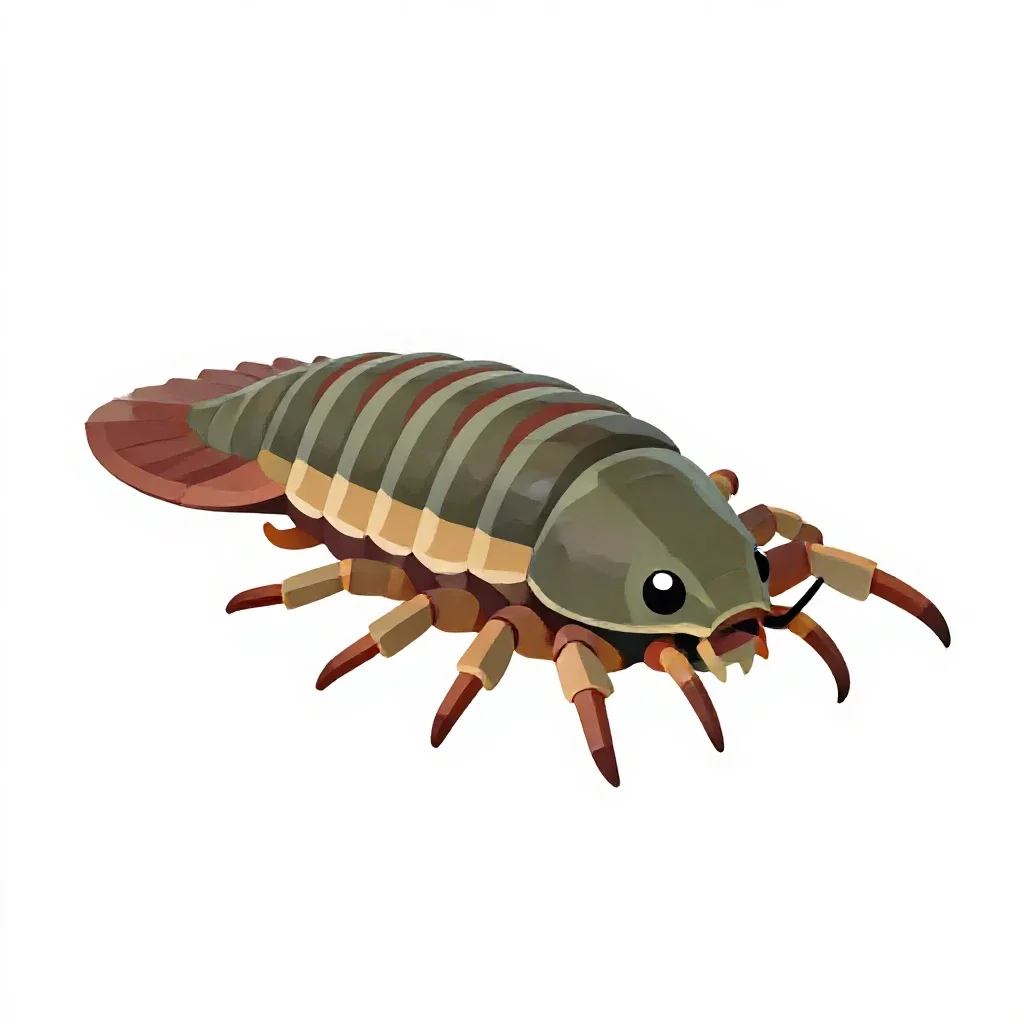 Trilobite on the seafloor isolated on a white background