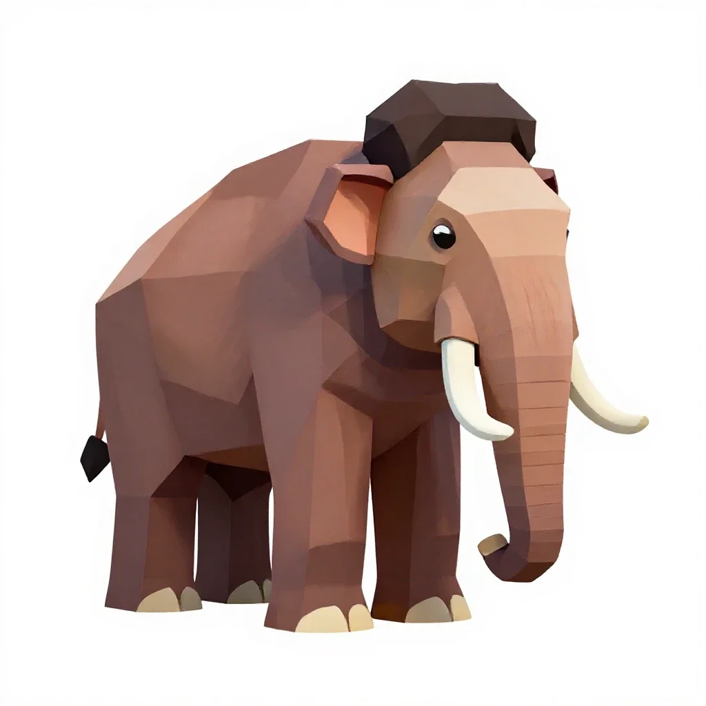 Woolly mammoth isolated on a white background