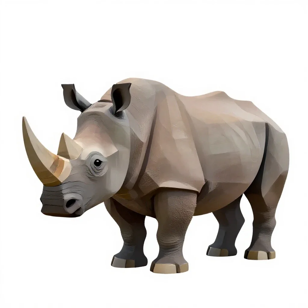 Woolly rhinoceros isolated on a white background