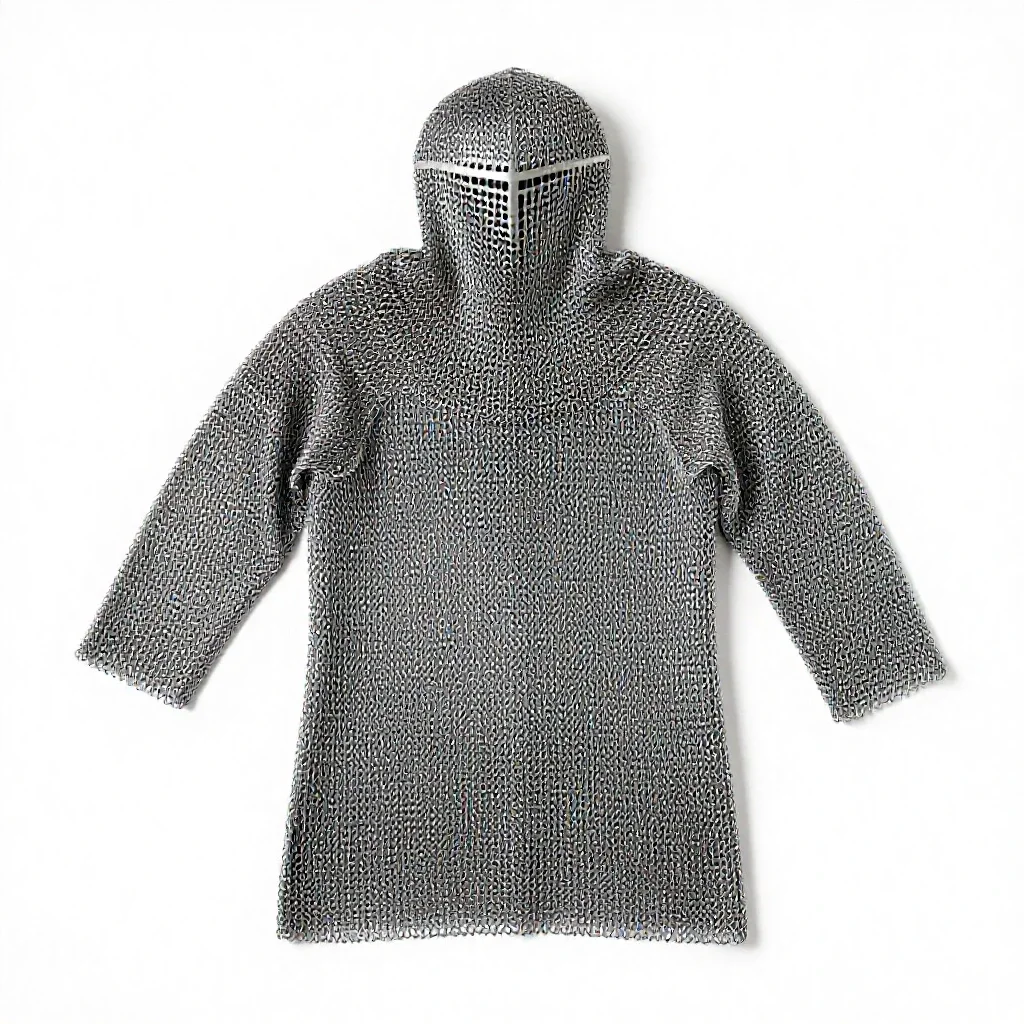 Chainmail hauberk isolated on a white background