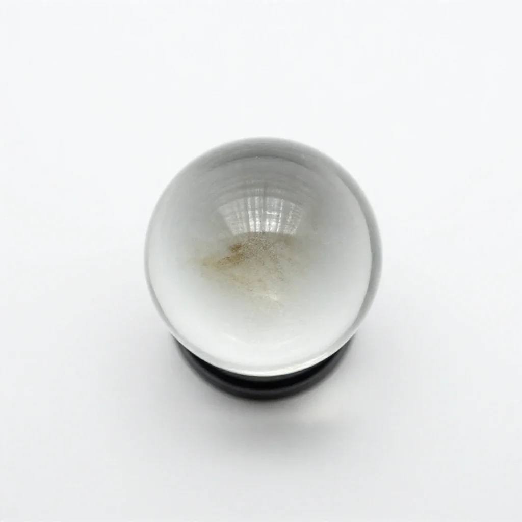 Crystal ball on a stand isolated on a white background