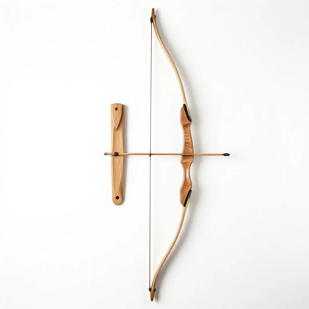 Longbow with a quiver isolated on a white background