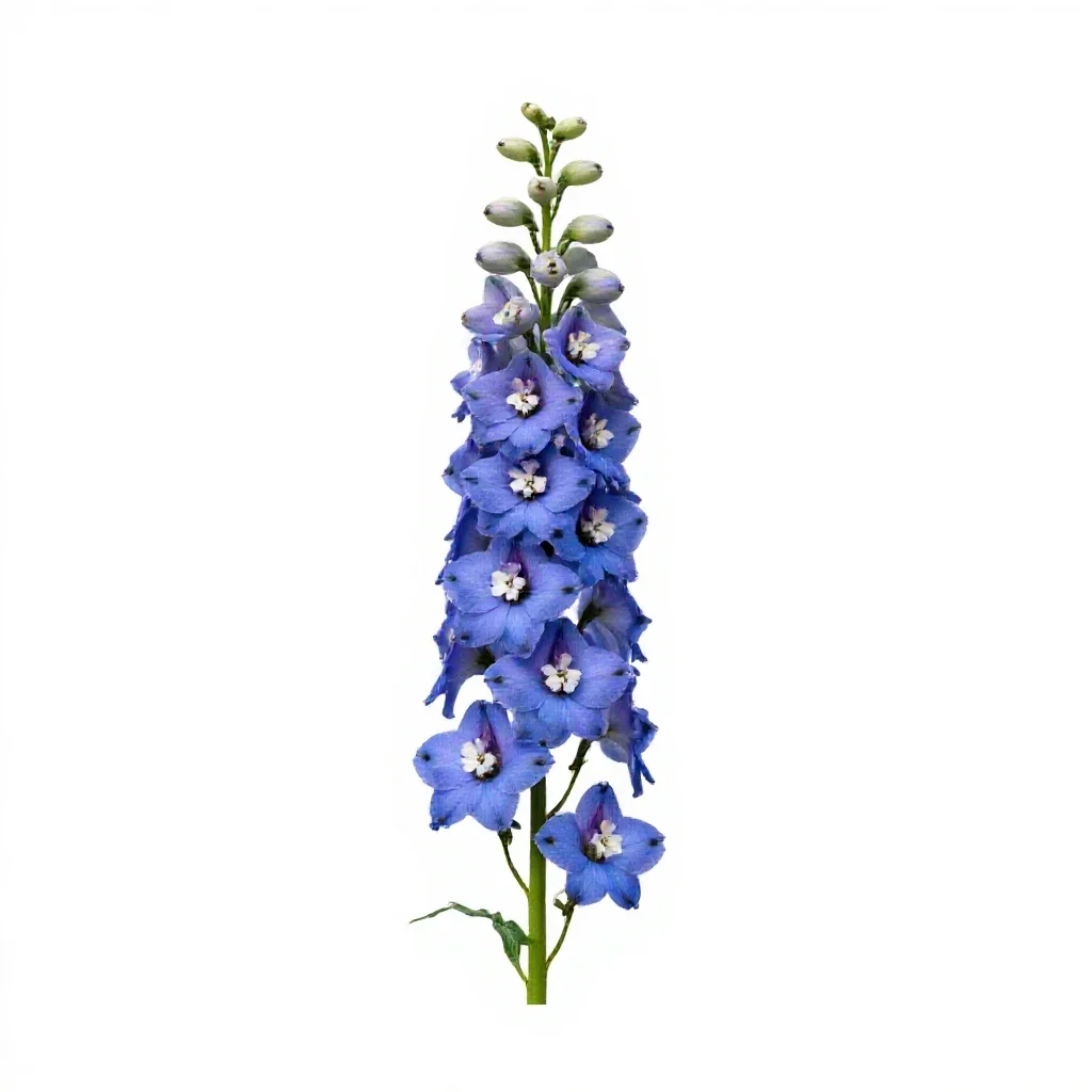Delphinium stem isolated on a white background