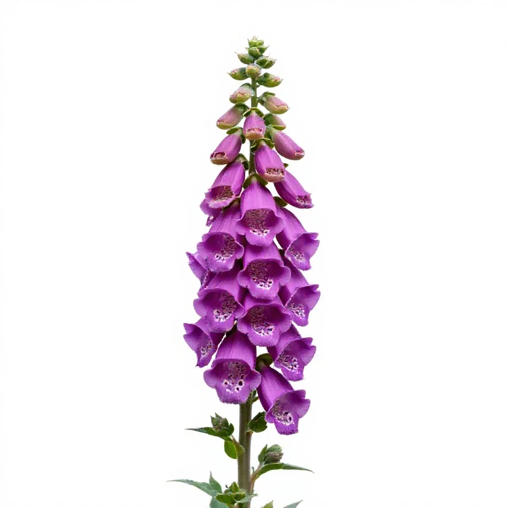 Foxglove spire isolated on a white background