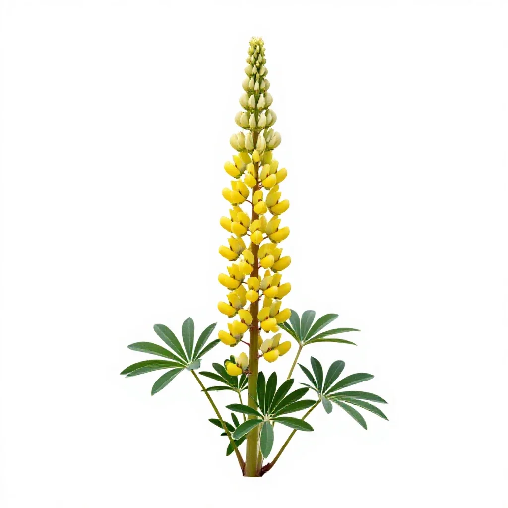Lupin spike isolated on a white background