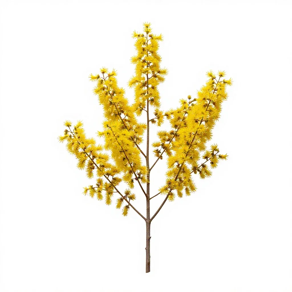 Manuka blossom branch isolated on a white background