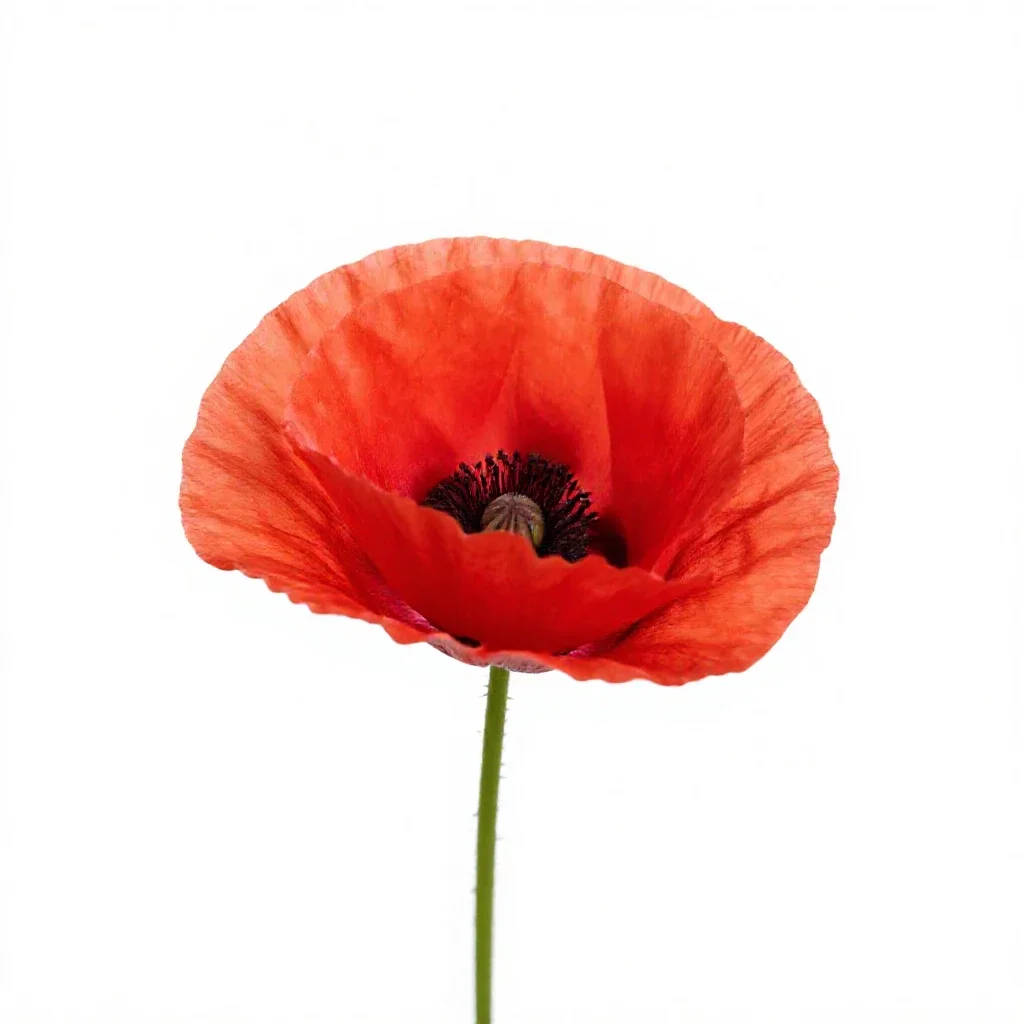 Poppy isolated on a white background