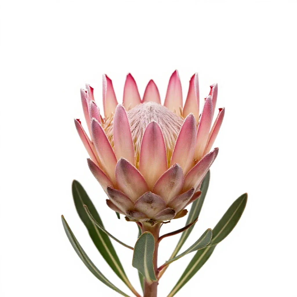 Protea bloom isolated on a white background
