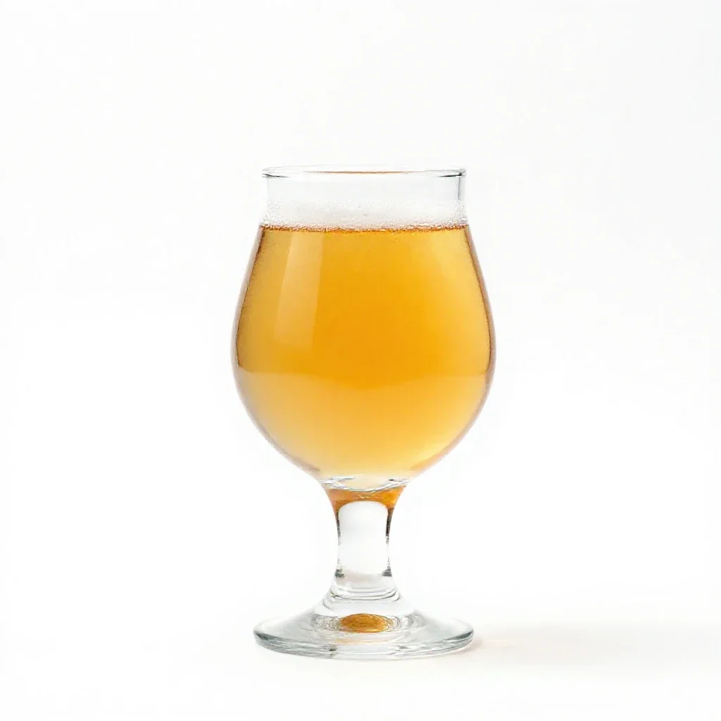 Craft beer in a tulip glass isolated on a white background